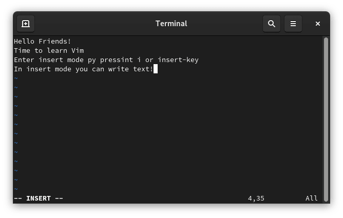 Basic operation of getting started with Vim